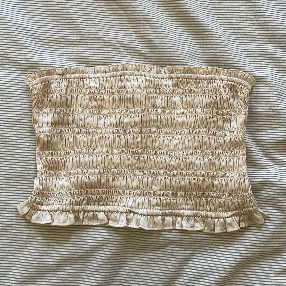 Satin free people tube top